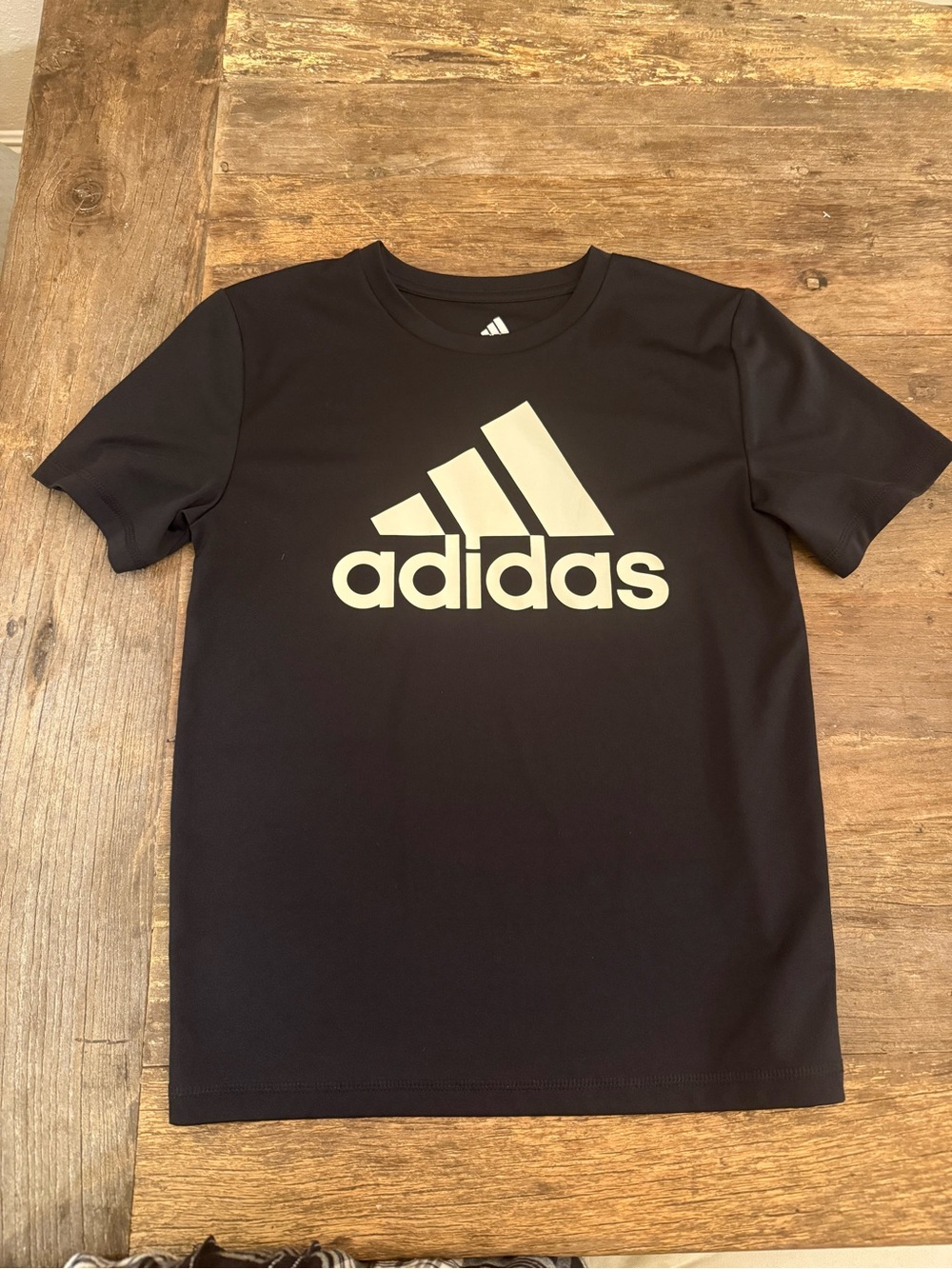 adidas Black Tee with White Logo